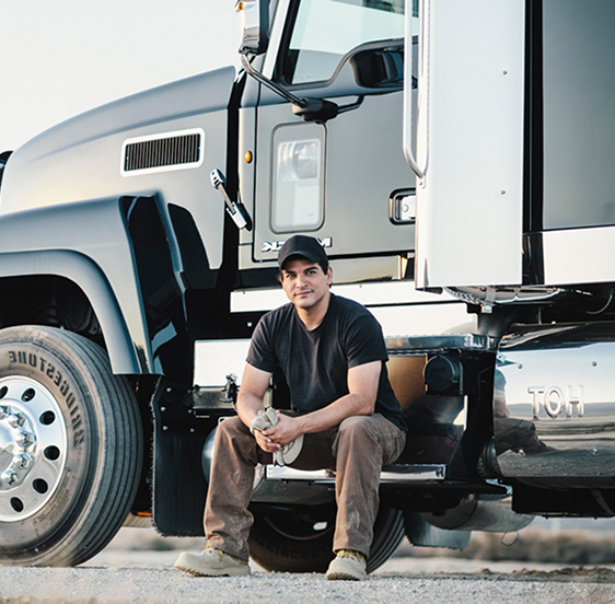 Driver with truck
